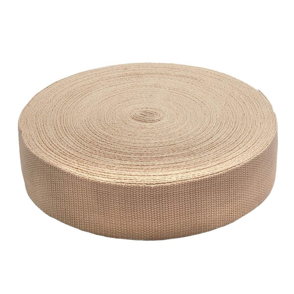 Стропа (ременная лента) 50 мм / 30 метров, толщ. 1.0 мм, [28 г/пог.м], 100% п/п, 24 кремовый