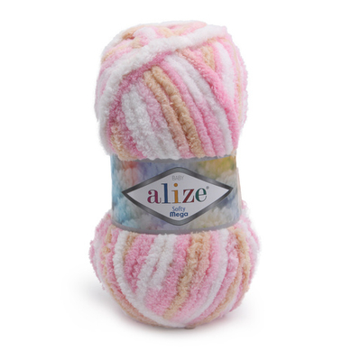 Пряжа Alize (Ализе) Softy Mega / уп.5 мот. по 100 г, 70 м, 6046 секционный