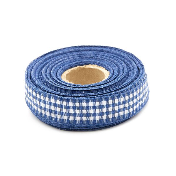 Лента Шотландка, 15.0 мм / 25 м (синий/белый), С3723