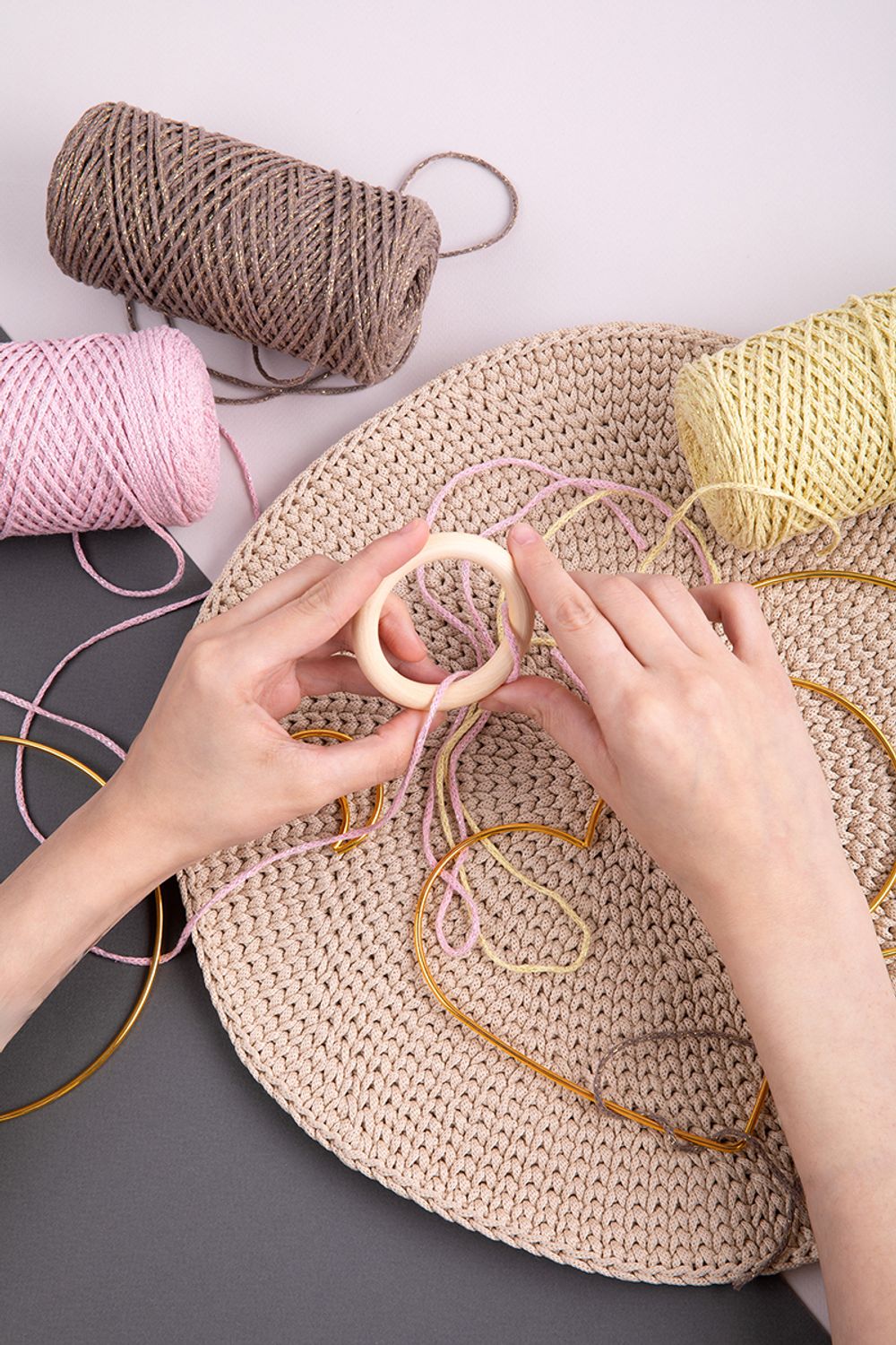 Кольца для макраме дерево бук ⌀70 мм, 2 шт, Gamma RKW-007