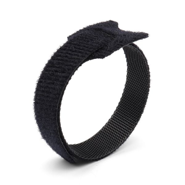 Лента контактная липучка хомут (велкро) 20 мм / 1.2 см, 100% нейлон 10 штук (черный), качество 