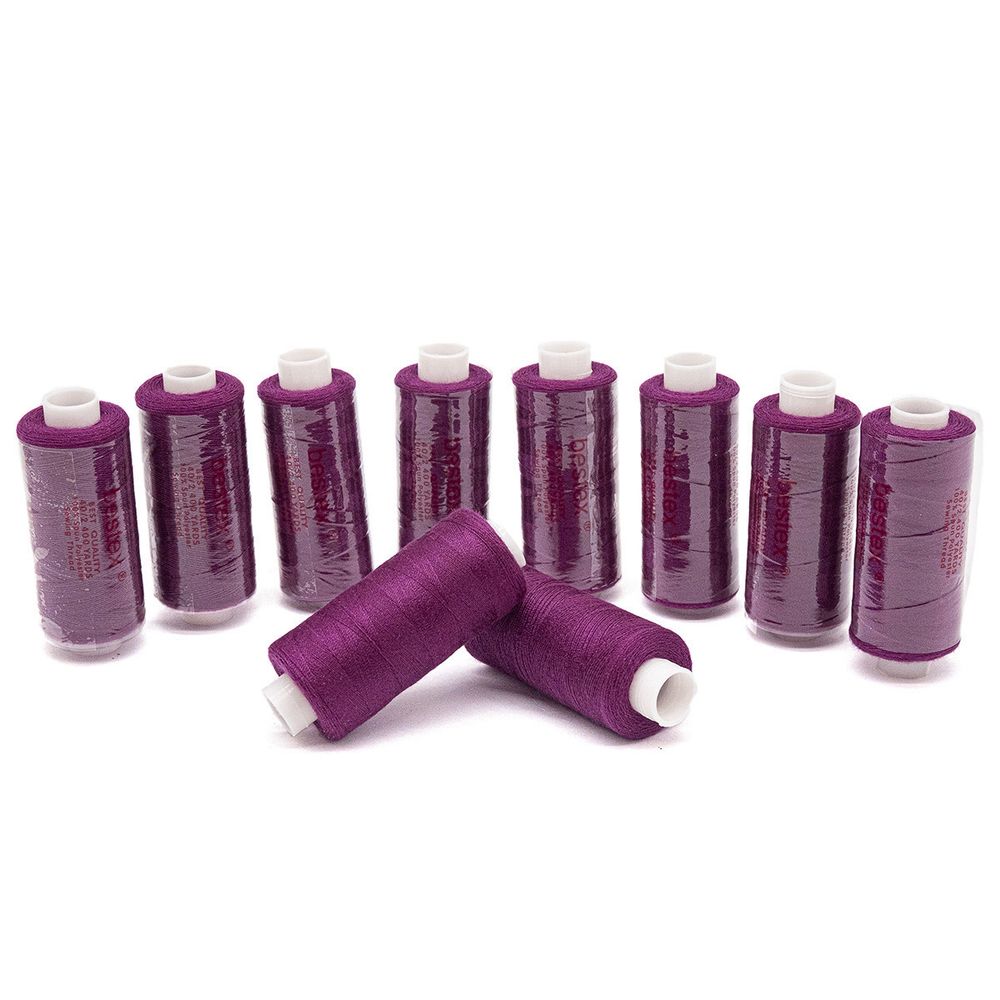 Нитки швейные бытовые Bestex 40/2, 365 м (400 ярд) / 10 кат., 064 темный цикламен