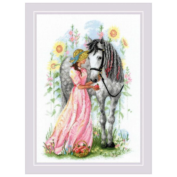 Набор для вышивания нитками Риолис, В яблоках 21х30 см, 625412