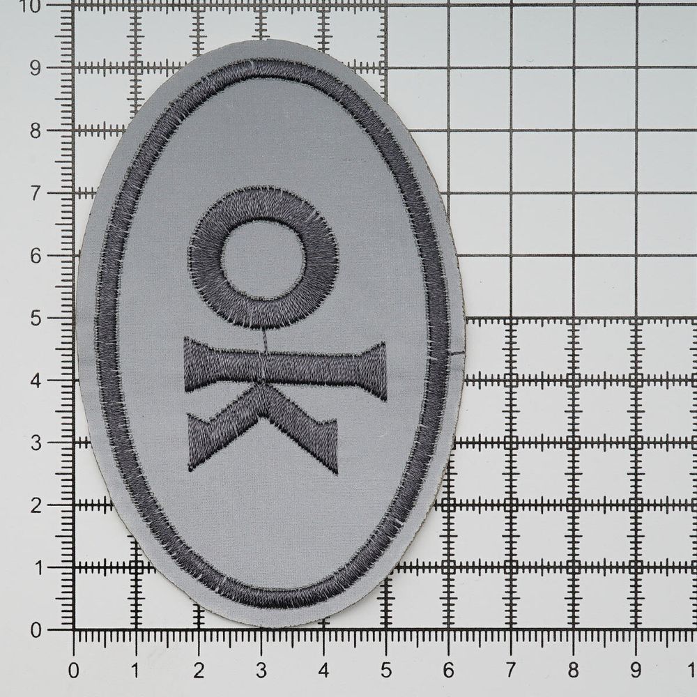 Термоаппликация овал OK 92х60мм (Reflective (отражающий)), 2 шт, LA560