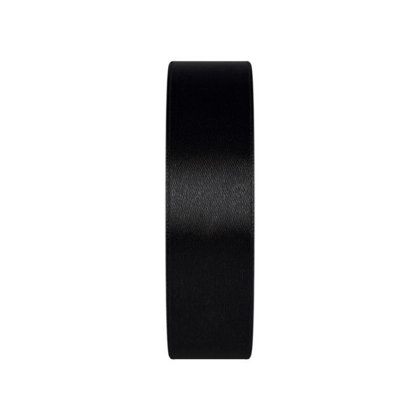 Лента атласная 1-сторонняя 25.0 мм / 33±2 метра, 113 черный, Gamma