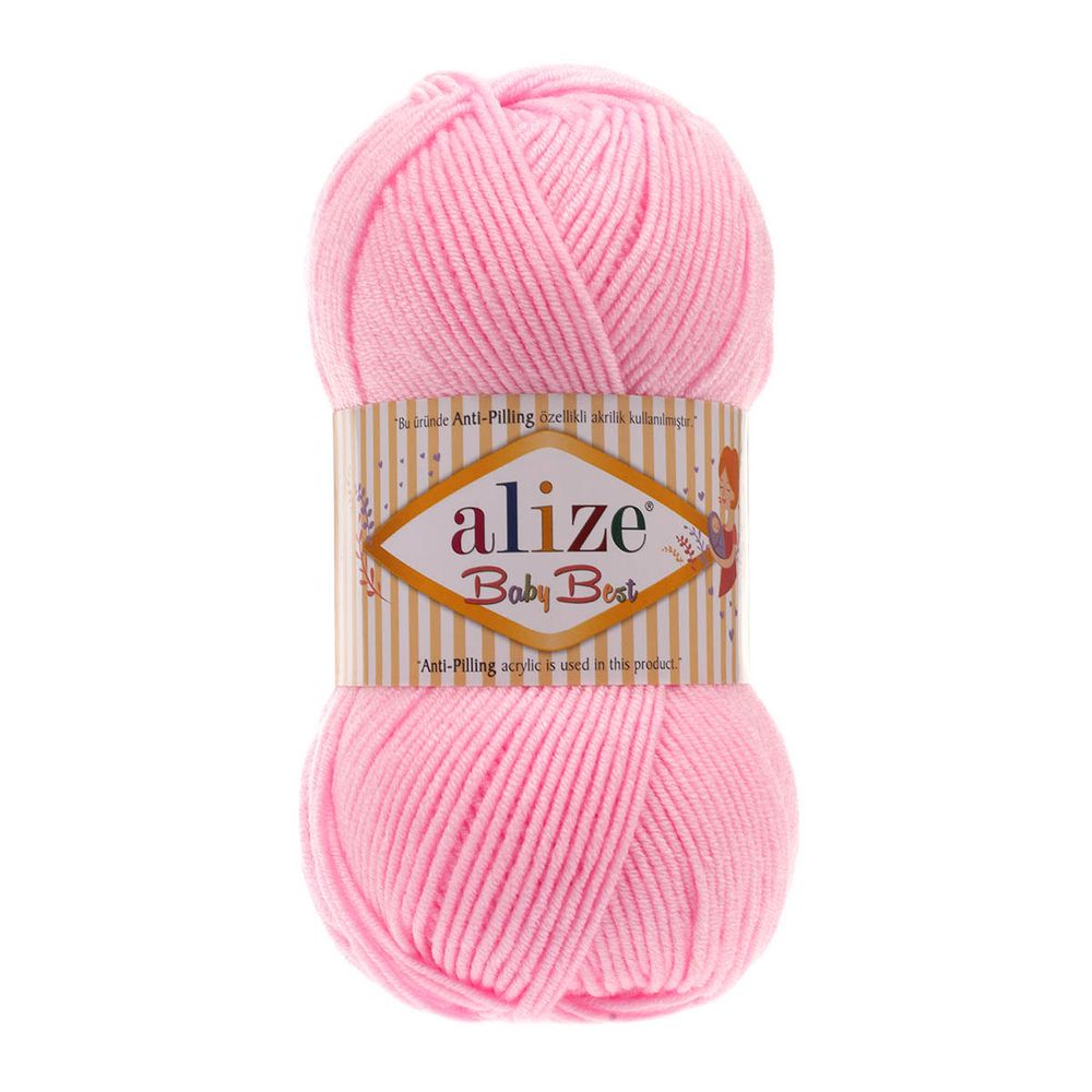 Пряжа Alize (Ализе) Baby Best / уп.5 мот. по 100 г, 240м, 191 розовый A