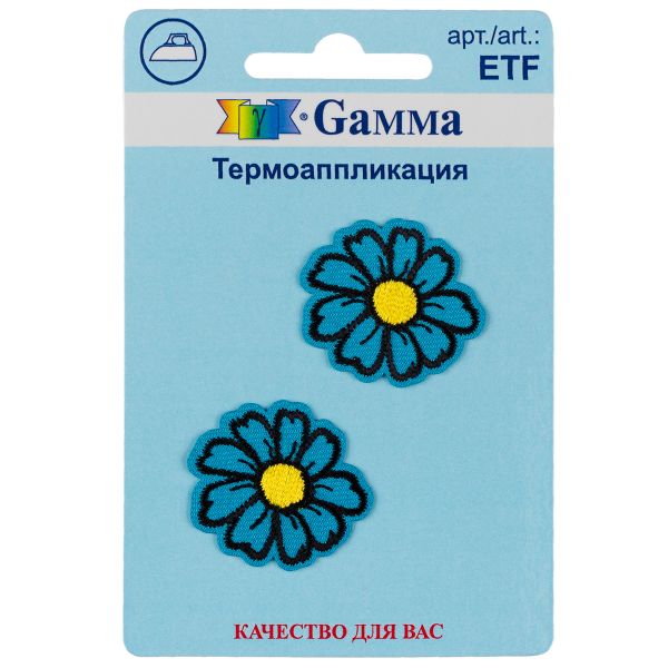Термоаппликация №02, 1 шт, 01-254 Цветочки, 2 шт, 2.9х2.5 см, Gamma ETF