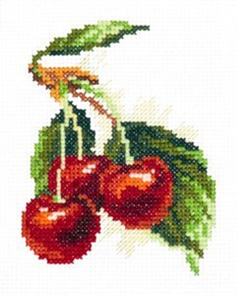 Набор для вышивания нитками Чудесная игла, Вишня 9х11 см