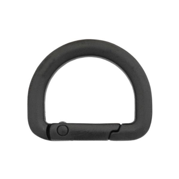 Карабин металл полукольцо 20 мм, черный матовый, MB_2232, 6 шт