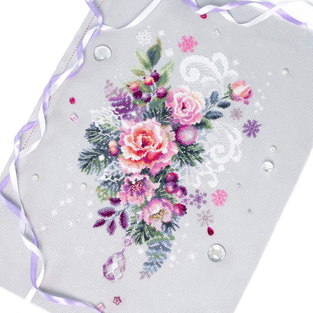 Набор для вышивания нитками Чудесная игла, Зимние кружева, 18х29 см