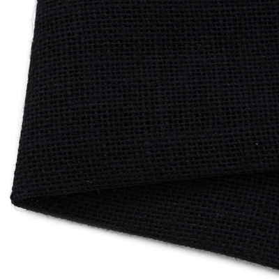 Ткань для рукоделия рогожка 100% лен 48х45см, черный