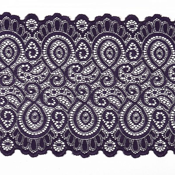Кружево бельевое эластичное 180 мм / 3 м, TBY.L1351, цв.L2817 фиолетовый, Kruzhevo