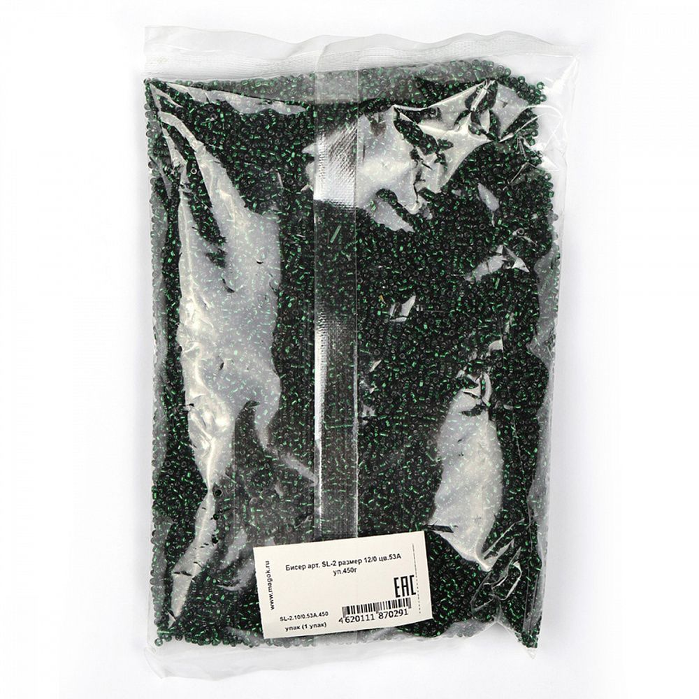 Бисер Magic4Hobby 12/0 (2 мм), 450 г, цв. 53A, арт. SL-2.10/0