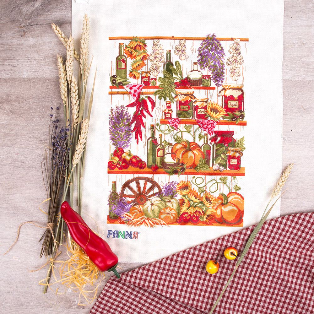 Набор для вышивания нитками Panna, Кладовая осени, 23х32,5 см
