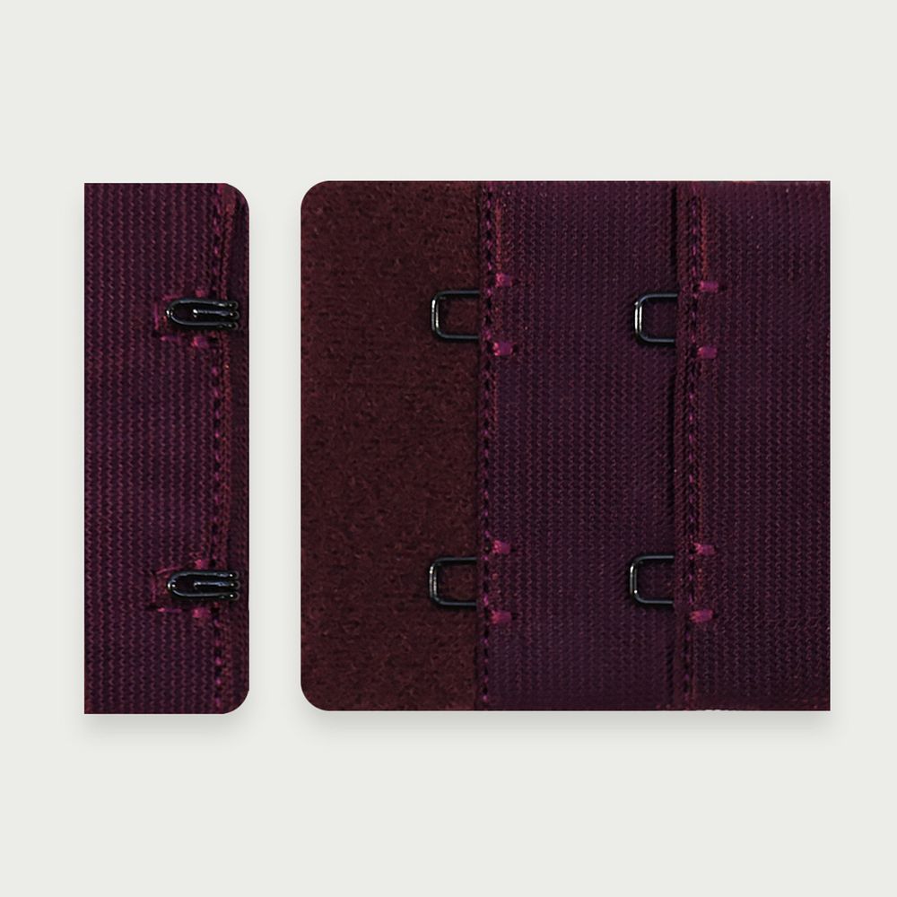 Застежки для бюстгальтера текстильные 2х2, 44 мм, 25 шт, 076 сливовое вино, Arta