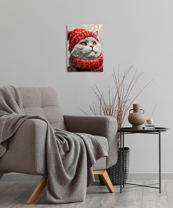 Картина по номерам Фрея PNB/PM-340, Зимний котик, 40х30 см