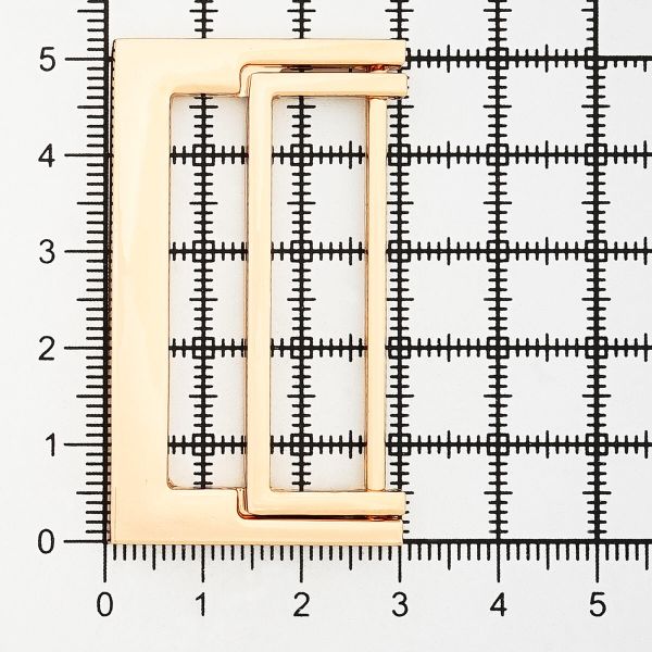 Пряжка прямоугольная 40 мм, металл (Gold Золото), МТ_1871, 6 шт
