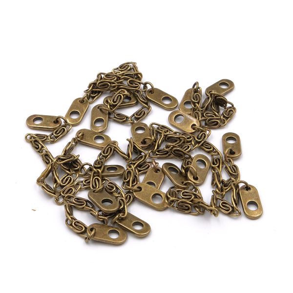 Вешалка-цепочка для одежды 110х5 мм, металл, бронза, 10 шт, ГДЖ1517