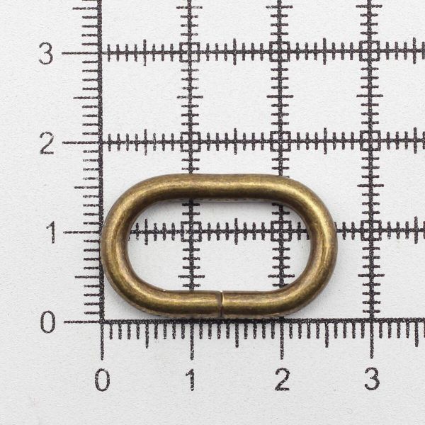 Кольцо овальное металл in 19х9 мм (25х15 мм внешн.), антик, 100 шт