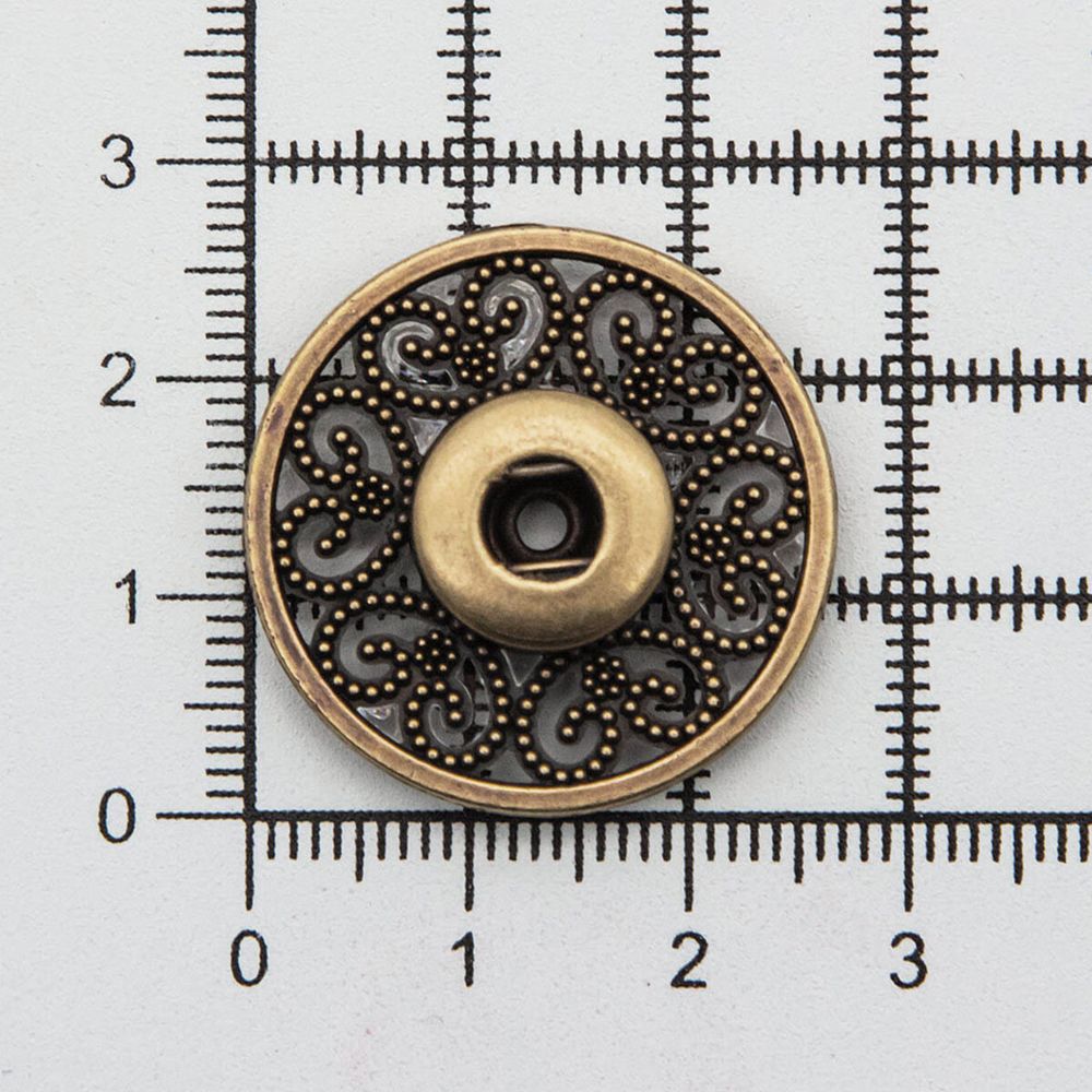 Кнопка пришивная металл ⌀27.0 мм, металл, OB, уп.10 шт