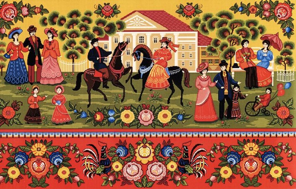 Набор для вышивания нитками Нитекс, Городские мотивы 79х49 см