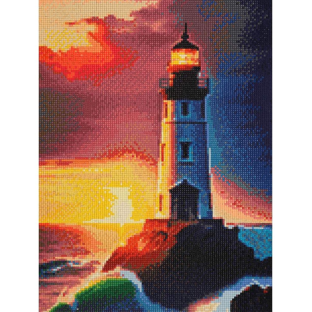 Алмазная (кристальная) мозаика Cristyle, Маяк на закате, 30х40 см