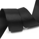 Лента репсовая (в рубчик) 38.0 мм, цв. 030 черный, уп.91.4м