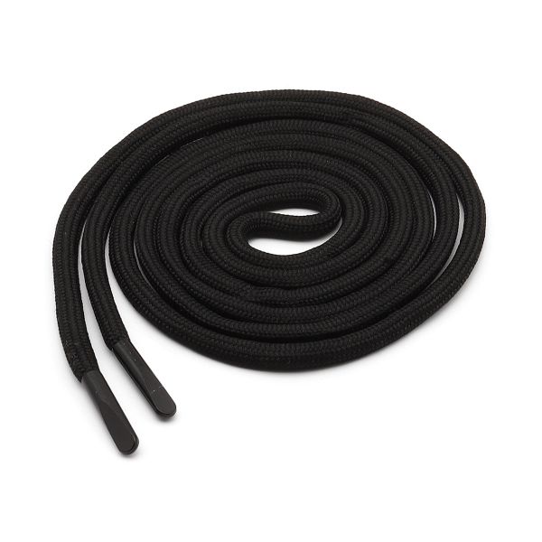 Шнурки круглые с металлическим наконечником 4.0 мм / 100 см, 50 пар (100 шт), черный, 6220-0133