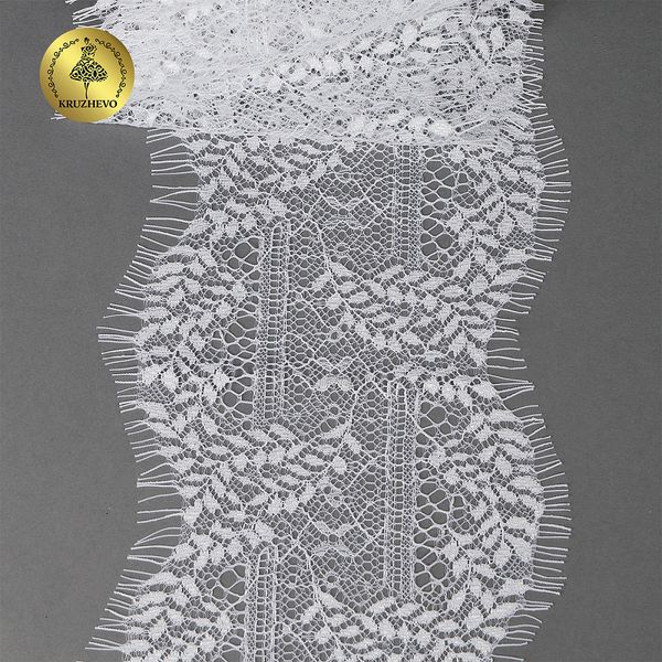 Кружево шантильи (реснички) 120 мм, цв.1 белый, 3 метра, Kruzhevo