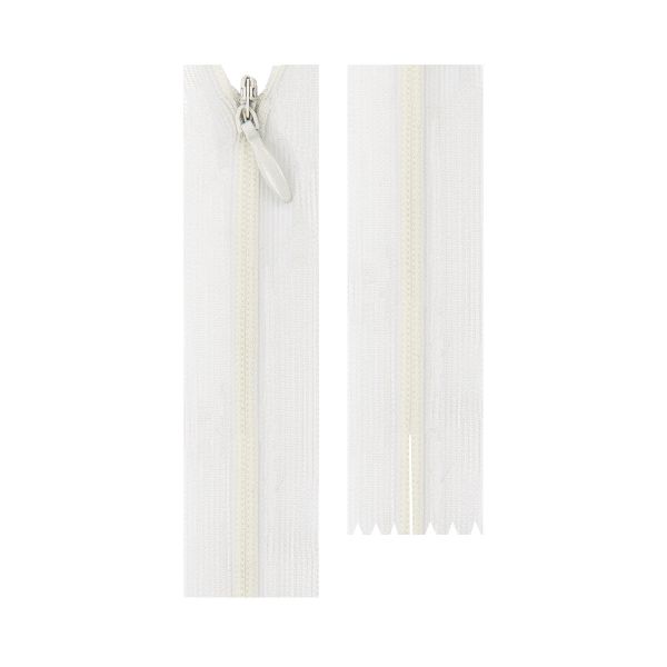 Молния спираль потайная плательная Т3 (3 мм) 1 зам., н/раз., 35 см, сетч.тесьма, 343 сливочный (экрю), G010S Gamma, 10 шт