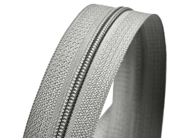 Молния рулонная витая (спираль) Т3 (3 мм), УСИЛЕННАЯ, НА БОБИНЕ, S-181 серый (цв.SBS) / 200 метров