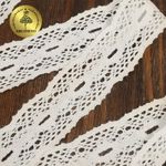 Кружево вязаное (тесьма) 34 мм / 10 метров, D1005 цв.01 белый, Kruzhevo