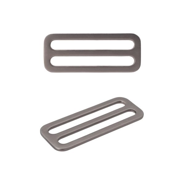 Пряжка регулировочная металл литая плоская 51.0 мм (60х24мм), черный никель (олово), МВ2343, 6 шт