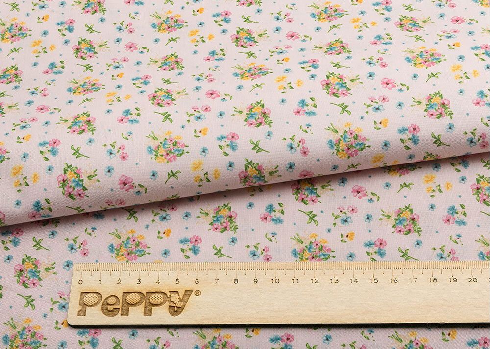Ткань для пэчворка Peppy Нежная история, отрез 50х55 см, 146 г/м², НИ-11 розовый, Peppy