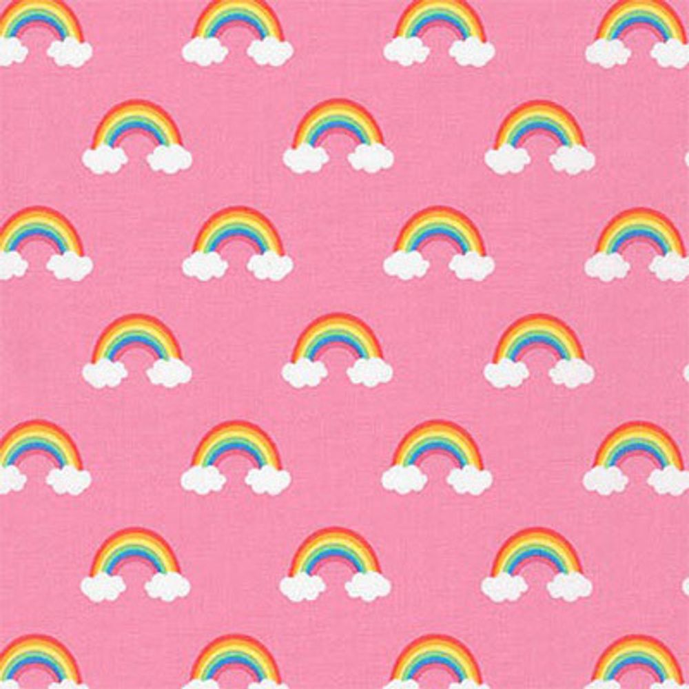 Ткань для пэчворка Peppy Happy Little Unicorns, отрез 50х55 см, 146 г/м², AUI-17165-10 Pink, Robert Kaufman