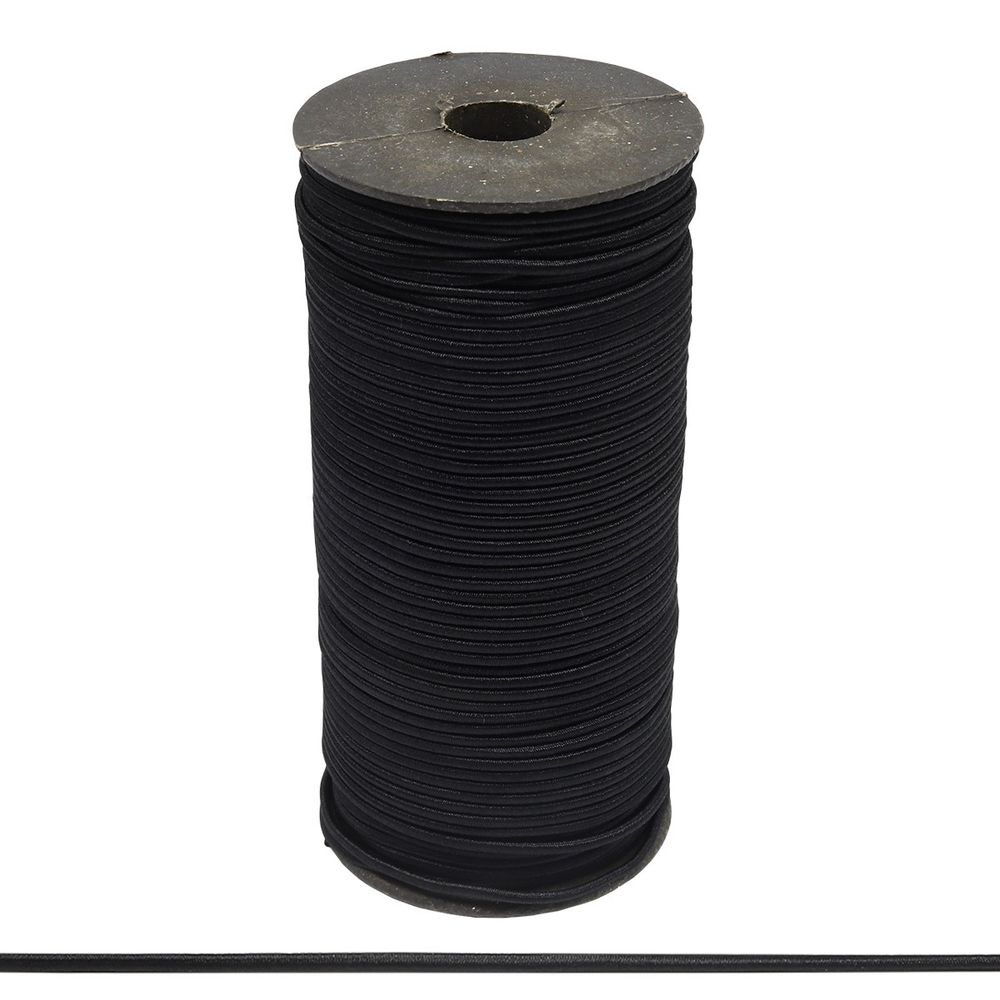 Резинка шляпная (шнур эластичный) 2.5 мм / 100 метров, С580 - черный