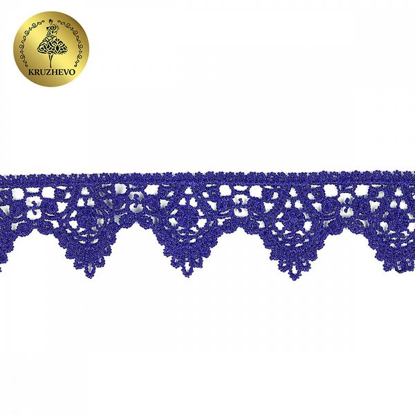 Кружево гипюр (плетёное) 26 мм, 0798 цв.F223 синий ультрамарин уп.27м, Kruzhevo