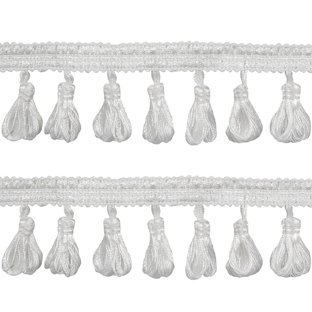 Бахрома отделочная 50.0 мм / 10 метров, с кистями 001 белый