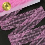 Кружево отделочное в стиле "трикотаж" 40 мм, диз. 275, цв.12 розовый, уп. 27,4 м