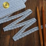 Кружево вязаное (тесьма) хлопковое 18мм арт.TR.1006 цв.голубой, уп.10м, Kruzhevo