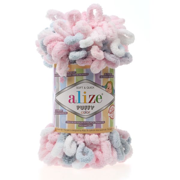 Пряжа Alize (Ализе) Puffy Color / уп.5 мот. по 100 г, 9м, 5864 секционный A