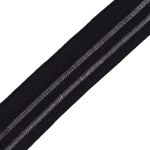 Подвяз (довяз) трикотажный с прозрачными вставками 6 см / 1 метр, черный, 3AR2880