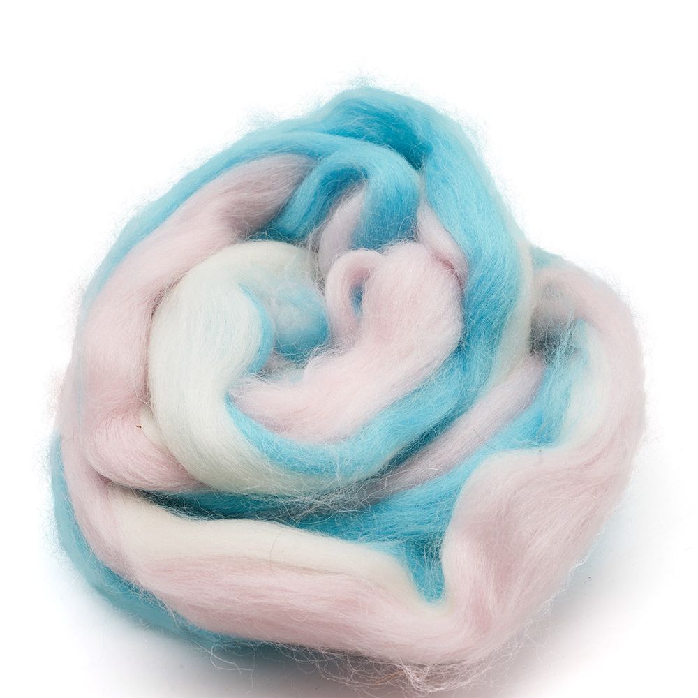 Шерсть для валяния Камтекс Лента для валяния п/тонкая 1х50 г, (25-28 мкр), 2.1 м, меланж 6 405, 618790-8