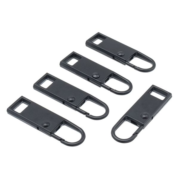 Пуллер-карабин для молнии 38х11 мм, металл (черный), 5 шт