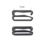 Крючки для купальника металл 15.0 мм, черный никель, 1000 шт