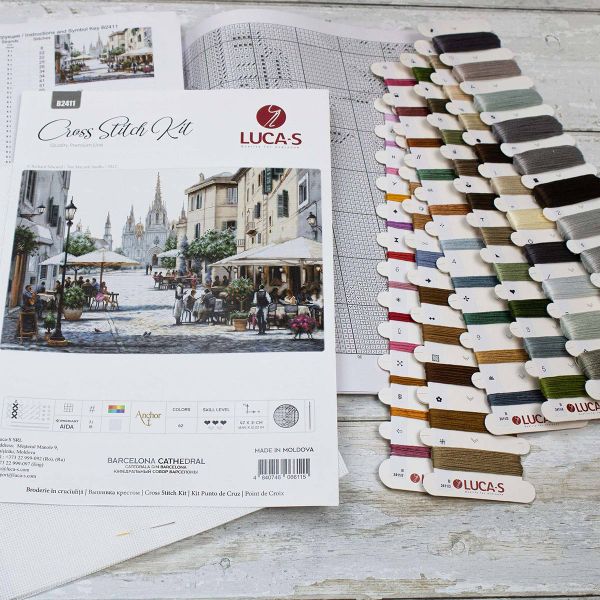 Набор для вышивания нитками Luca-S, Кафедральный собор Барселоны, 47х31см