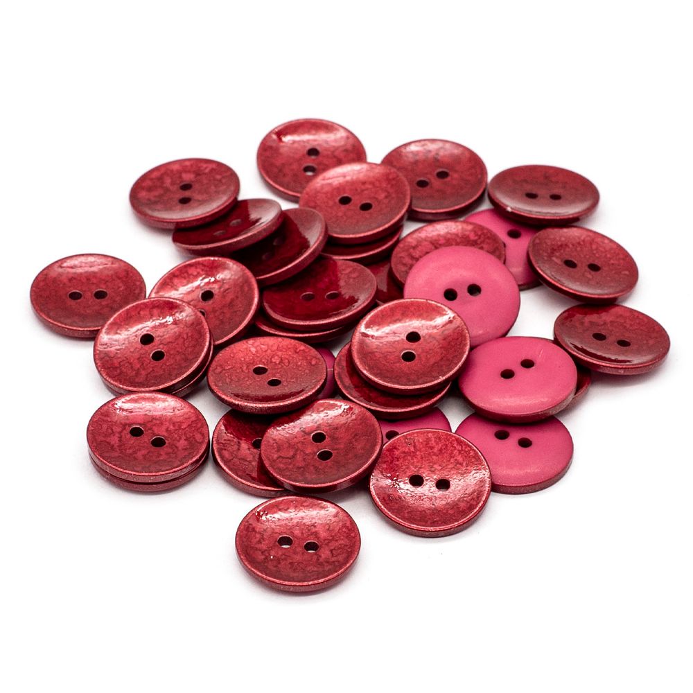 Пуговицы 2 прокола 28L, (col.C (красный)), 36 шт /TOS/