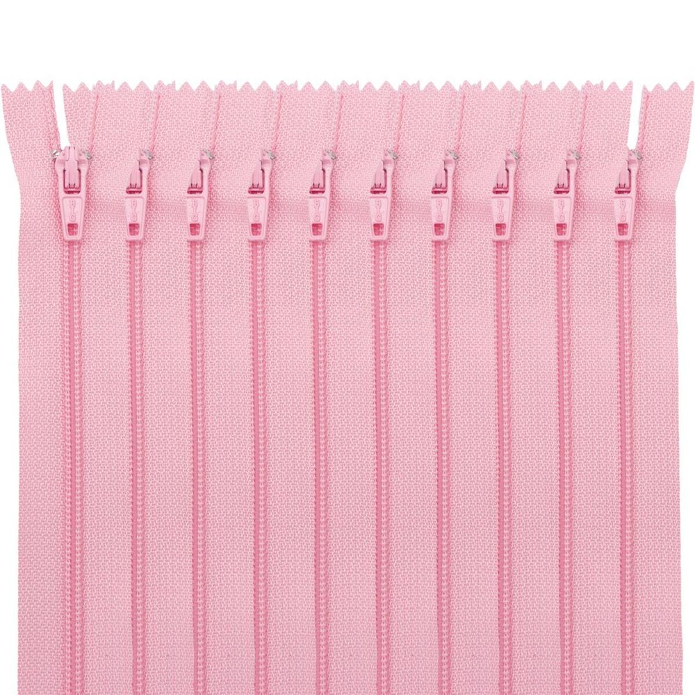 Молния спираль (витая) брючная Т3 (3 мм) 1 зам., н/раз., 20 см, автомат, роз, 30109, 10 шт