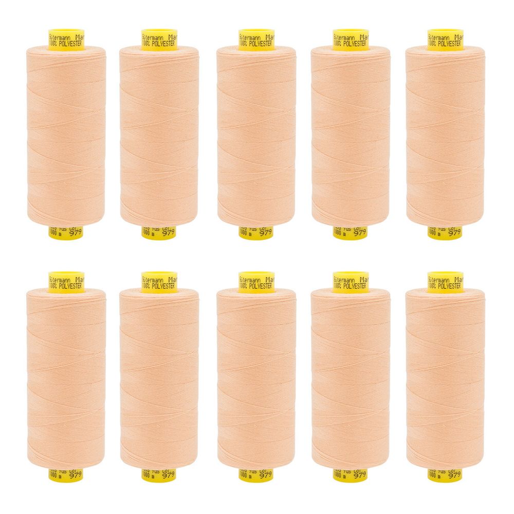 Нитка особо тонкая Gutermann Mara №150 (150/2), 1000 м, 713953, цв. 979 абрикосовый, 1 катушка