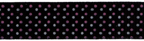 Лента репсовая (в рубчик) с рисунком 12.0 мм / 22.5±1 метров, 123/R4 черный/круги, Gamma GRC-12